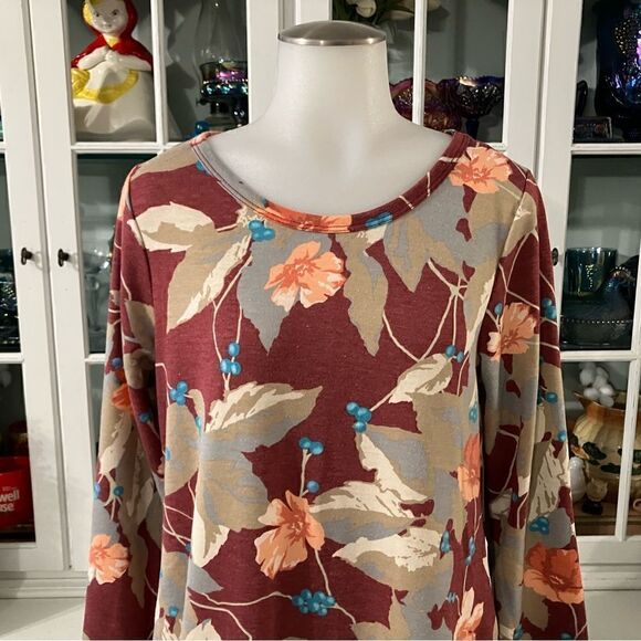 Floral Tunic Dress Long Sleeve Sz Small Viamor - Picture 2 of 9